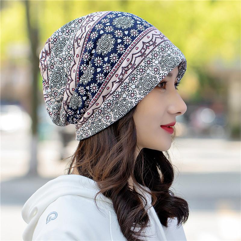 Unisex Beanie Scarf 2-in-1 Ethnic Print Knit Hat with Neck Warmer - Windproof Stretchable Cap for Winter -30°C Cold Proof