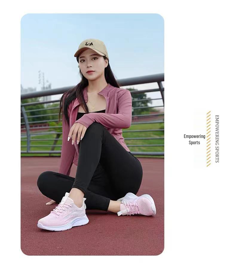Women's Lightweight Fly-knit Running Shoes - Breathable, Fashionable, Ideal for Spring & Autumn, Perfect for Middle School Students & Travel.