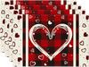 Red Black Love Mother's Day Placemats Set of 4, 12x18 Inch Seasonal Holiday Table Mats for Party Kitchen Dining Decoration