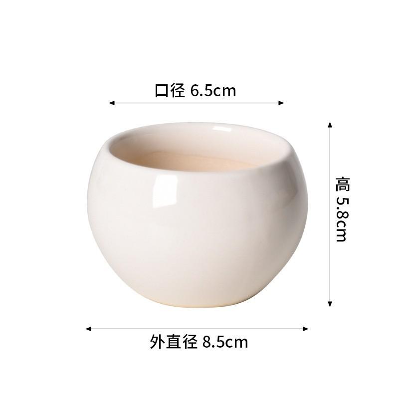 Simple Succulent Flower Pot Plant Potted Mini Round Ceramic Pot Home Decoration Green Plant Small Flower Pot