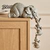 Decorative Statues for Table Edge Elephant Shelf Sitter Mother Hanging 2 Baby Elephants on The Creative Gift Family And Friends Edge Hand-Painted
