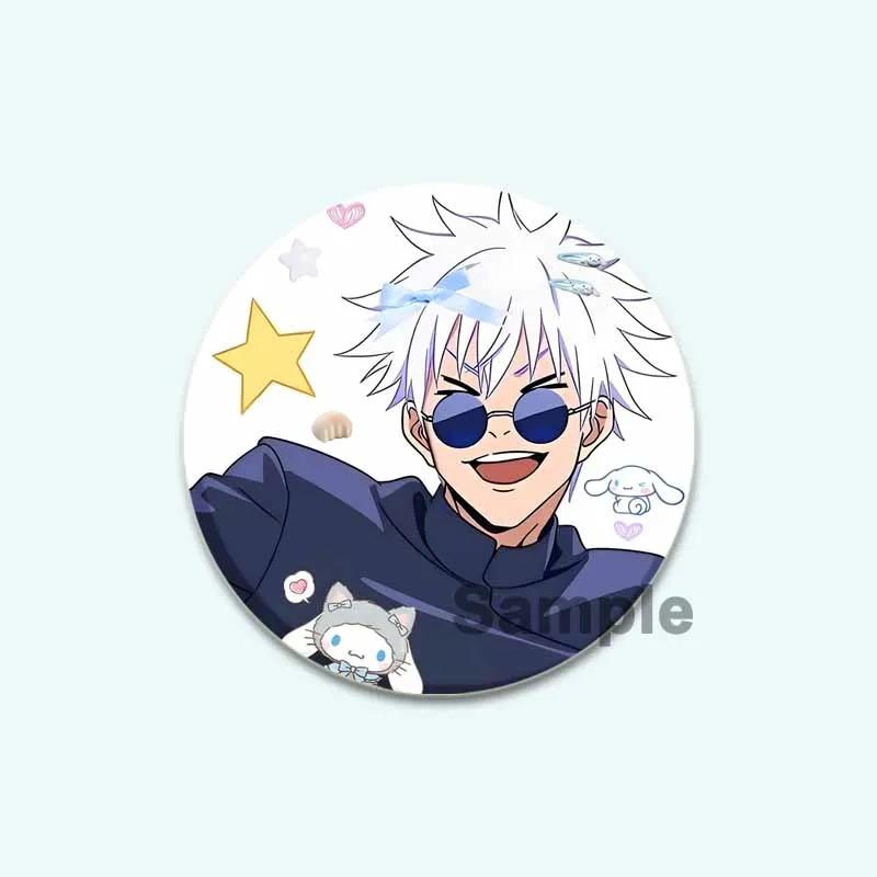 

32/44/58 мм 32/44/58 мм Satoru Gojo мультфильм круглые броши супер популярный аниме значок для рюкзака одежда аксессуары булавки ювелирные изделия подарки 32mm