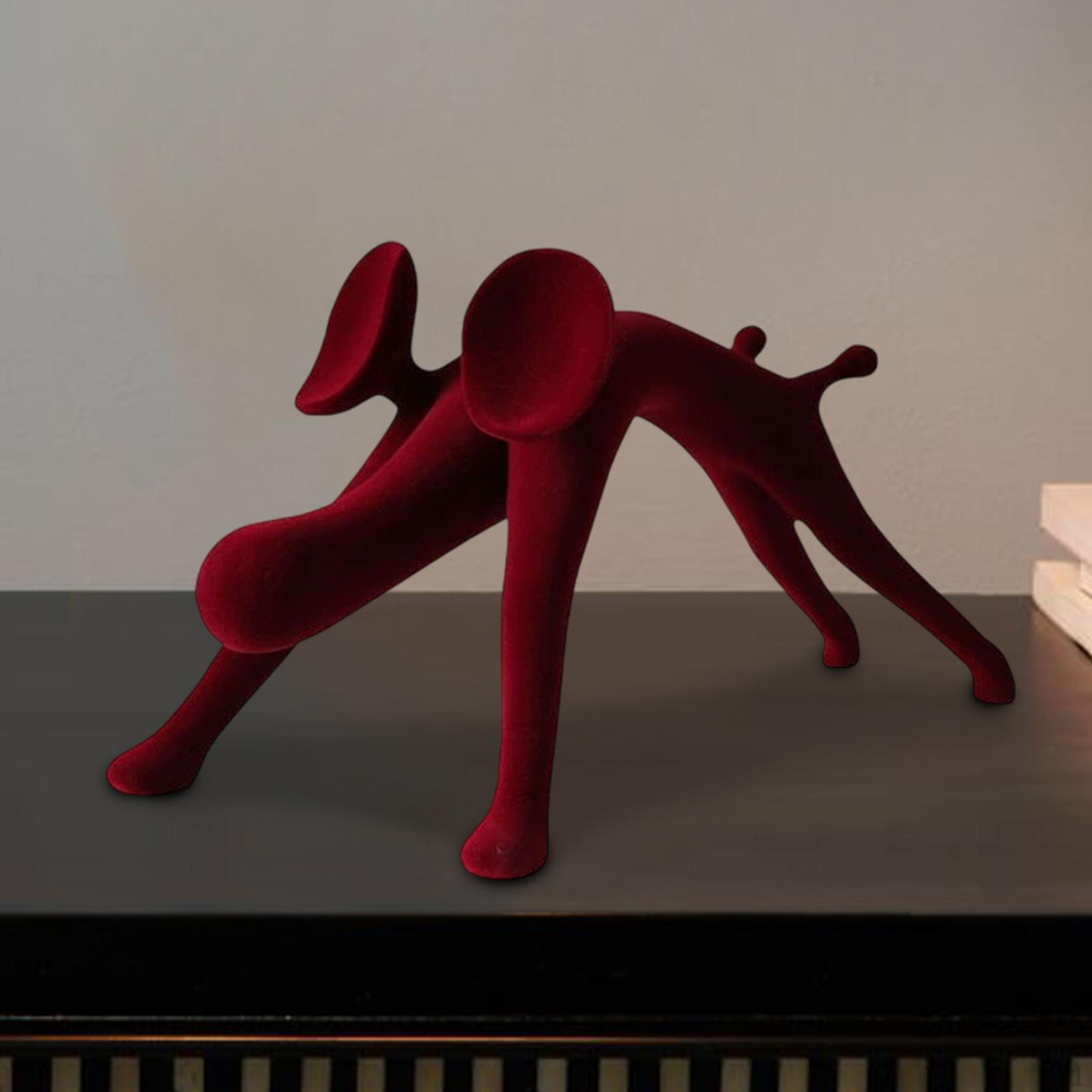 

Статуэтка собаки, фигурка животного, декоративная коллекция, современная абстрактная скульптура, украшение из смолы для телевизора красный