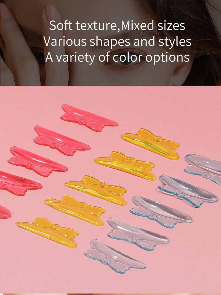 5 Pairs Cute Ribbon Shaped Eyelash Lift Rods for Eyelash Curl and Lifting, Reusable Silicone Eyelash Rods for Eyelash Permanent