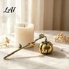 Aged Metal Candle Snuffer Pumpkin with Long Handle Halloween Theme PET Accessory Extinguisher Decorative Wick Stopper for Home Table Decoration