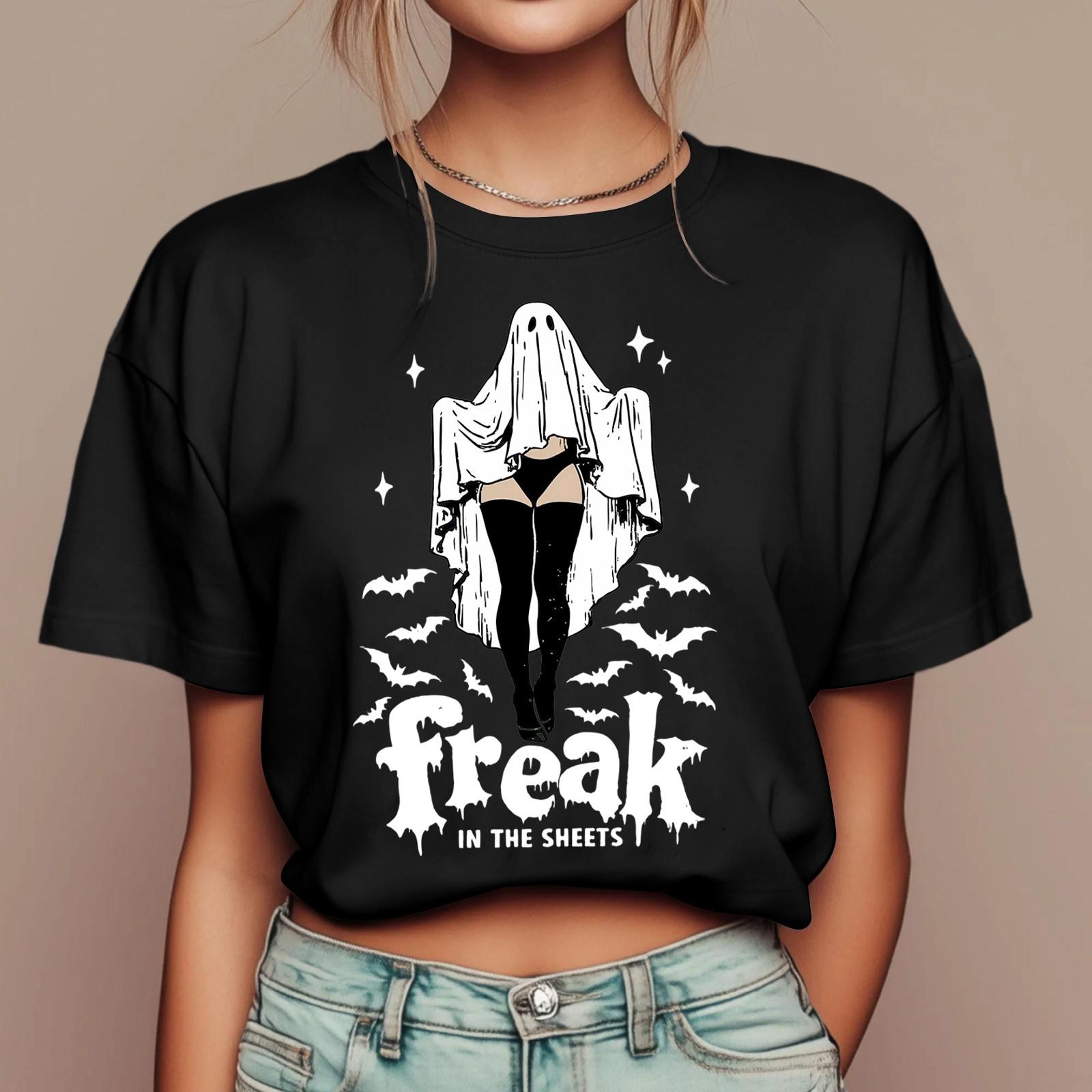 

Женские повседневные футболки с принтом для фестиваля, с коротким рукавом, с цветочным коротким рукавом, с круглым вырезом, ретро, с коротким рукавом, летние, повседневные топы XL чёрный