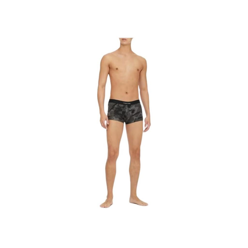 Calvin Klein Ss23 Geometric Print Breathable Low-Rise Boxer Shorts Men Underwear Dark-Gray NB3321-5VE