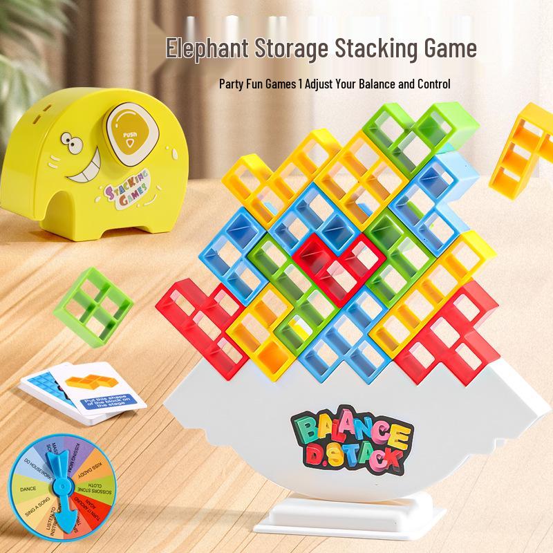 Kids' Stacking Swing Balance Game – Russian Blocks & Focus Toy