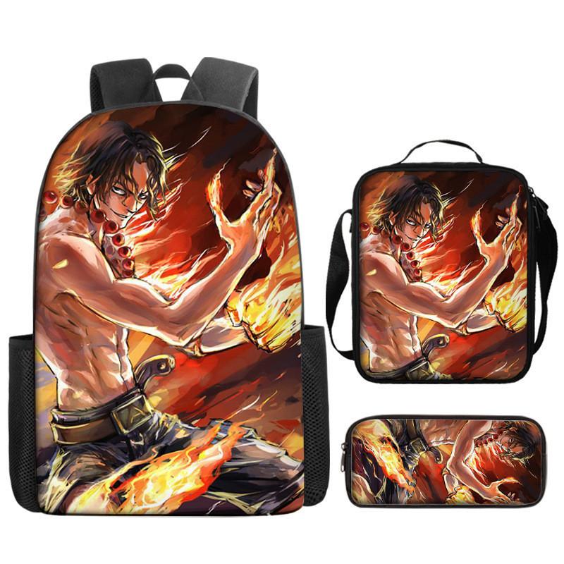 One Piece Piece Anime School Backpack With Air Cushion Straps And Durable Material For Children