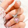 2pcs/set Zircon Heart Pendant Necklace Crystal Angel Wing Collarbone Chain for Women Girl Aesthetic Jewelry Long Chain