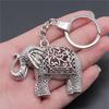 Elephant Horse Animal Duo Pendant Antique Bronze Metal Keychain with 30mm Ring for Students Hot Sale