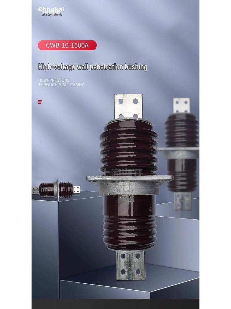 CWW-10KV/4000A High Voltage Porcelain Wall Bushing with Tin-Plated Copper Busbar, Anti-Fouling, Suitable for Indoor/Outdoor Use at 20KV and 35KV.