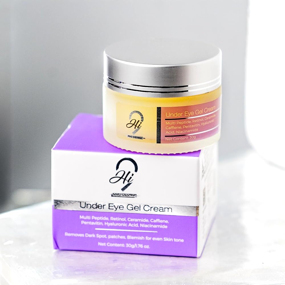 Hi9 ProDerma Under Eye Gel Cream | Retinol & Caffeine Hydrating Eye Gel | Dark Circles Eye Cream, Eye Cream for Puffiness & Anti-Aging | For Men &