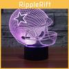 Rugby Cap Pattern 3d Led Night Light With Touch Control For Home Decor Gift