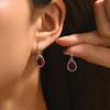 European and American Retro Jewelry Niche Water Drop Inlaid Gemstone Design Earrings Versatile High-end Stud Earrings