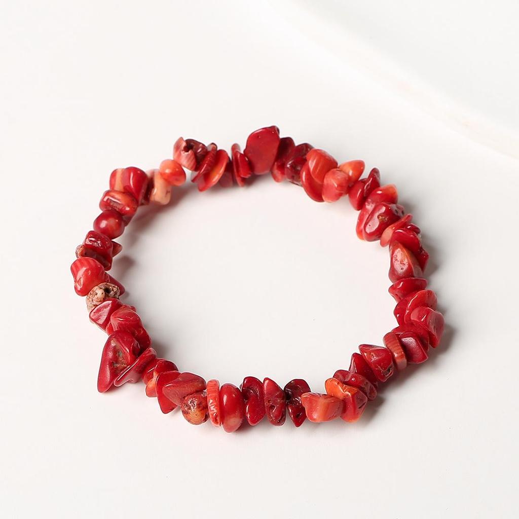 Elastisches Armband mit natürlichem Citrin-Chip: Unregelmäßige Rohsteinperlen in einem frischen, vielseitigen Stil