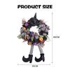 Halloween Wreath Long Legged Wicked Witch Front Door Garlands Decor Hat Leg Mesh Halloween Decorations Wall Hanging Pendant