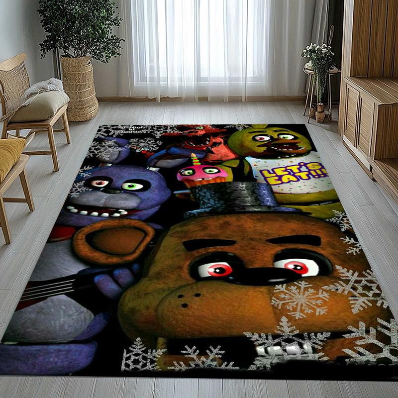 Tappeto Area Antiscivolo Horror Freddy F-FNAF Giochi Soggiorno Tappeto Morbido per Camera da Letto Stanza dei Giochi dei Bambini Divano, Zerbino Decorazione per la Casa Regalo