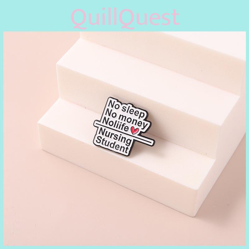 Trendy Alloy No Life Badge Brooch Geometric Design For Unisex Fashion Accessory