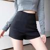 Women's Black High-Waisted Slimming Autumn Sports Shorts