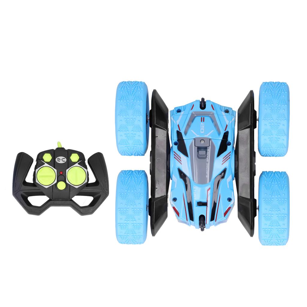 2.4G DoubleSided Remote Control Drift Car 360 Degree Rotating RC Stunt Car Toy for Child(Blue )