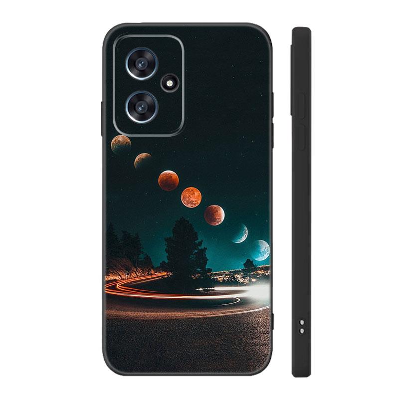 

Чехол для телефона Moon Stars Space Astronaut Black Silicone Case для Xiaomi POCO X3 X4 NFC F3 F4 GT F5 M3 M4 M6 X5 X6 Pro 5G C55 C65 M5 POCO C65