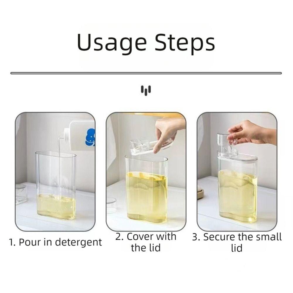 Luftdichte Waschpulver-Aufbewahrungsbox Transparenter großer Wäschewaschmittel-Spender mit Messbecher Wäschekapsel-Eimer