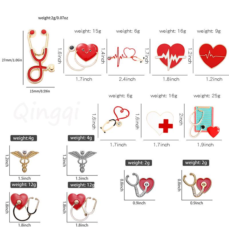 Creatieve Cartoon Stethoscoop Broche Speld Set