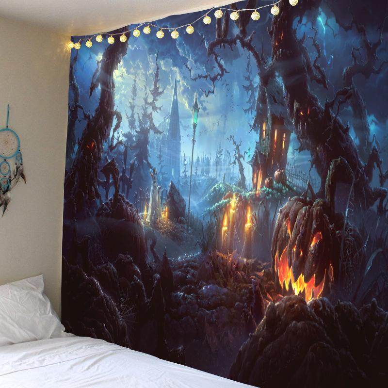 Halloween Wall Decor Backdrop  Party  Covering Tapestry Home Bar
