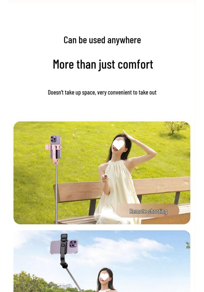 Foldable Bluetooth Selfie Stick & Tripod with Remote Control - Portable for Travel