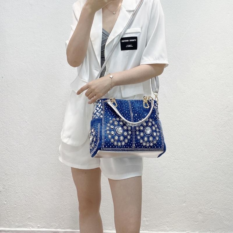 Bags Women'S Bags Denim Bags Handbags Diamond Woven Bags Trendy Shoulder Messenger Bags Tote Bags