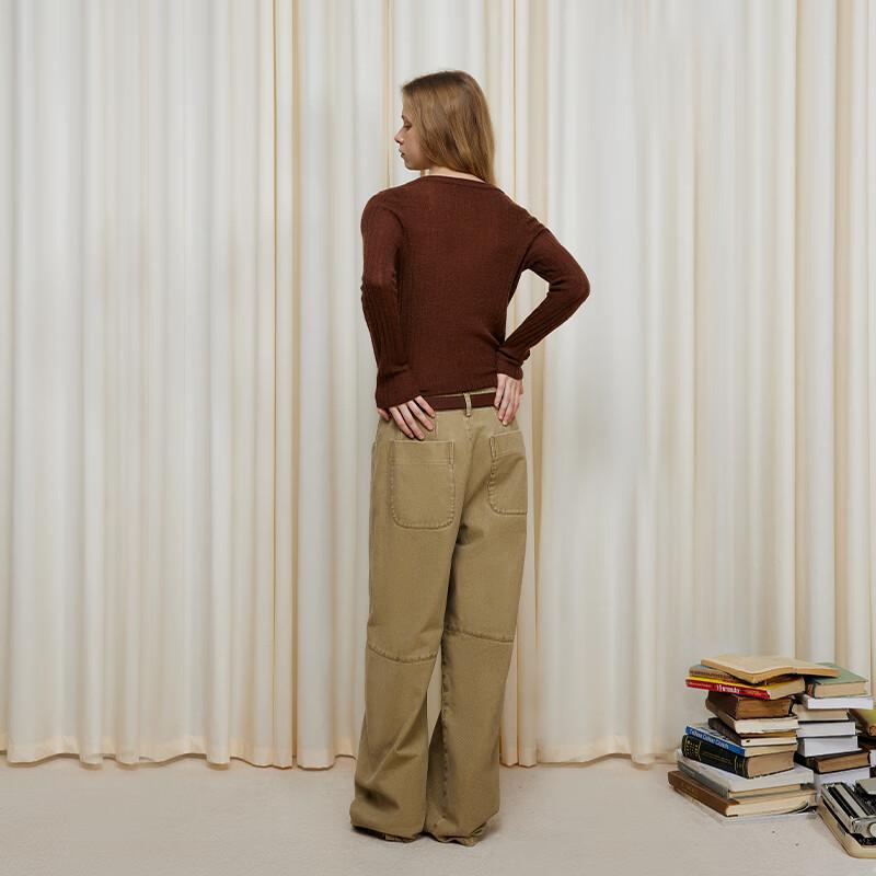 GREEN BELT Women's Premium Wool Blend Slim-Fit Knit Top