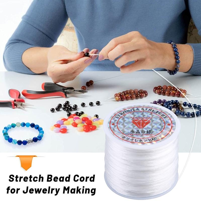 1mm Spandex Elastic Thread High Elasticity 100 Meters Per Roll Wear Bracelet DIY Beaded Handmade Rope Material Craft