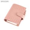 Portable Crocodile Pattern Leather Notebook with Card & Cash Slots