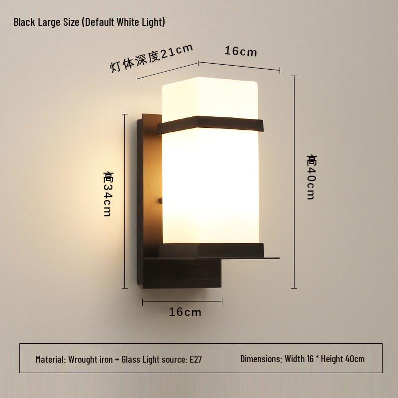 New Chinese Style LED Outdoor Wall Lamp with Motion Sensor for Garden, Balcony, and Corridor