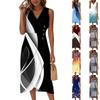 Strandkleider für Damen, Frühling, Sommer, elegantes Wickelkleid mit V-Ausschnitt, Blumenmuster, Boho-Kleid, fließendes, gerüschtes hawaiianisches Maxikleid