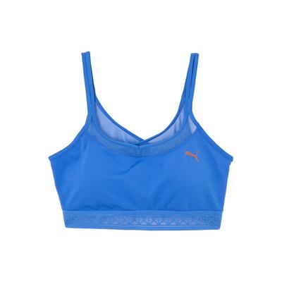 Engineered Mesh Bra Pamela Series Solid Color Casual Fixed Strap Sports Bra Women Underwear Blue 525141-40