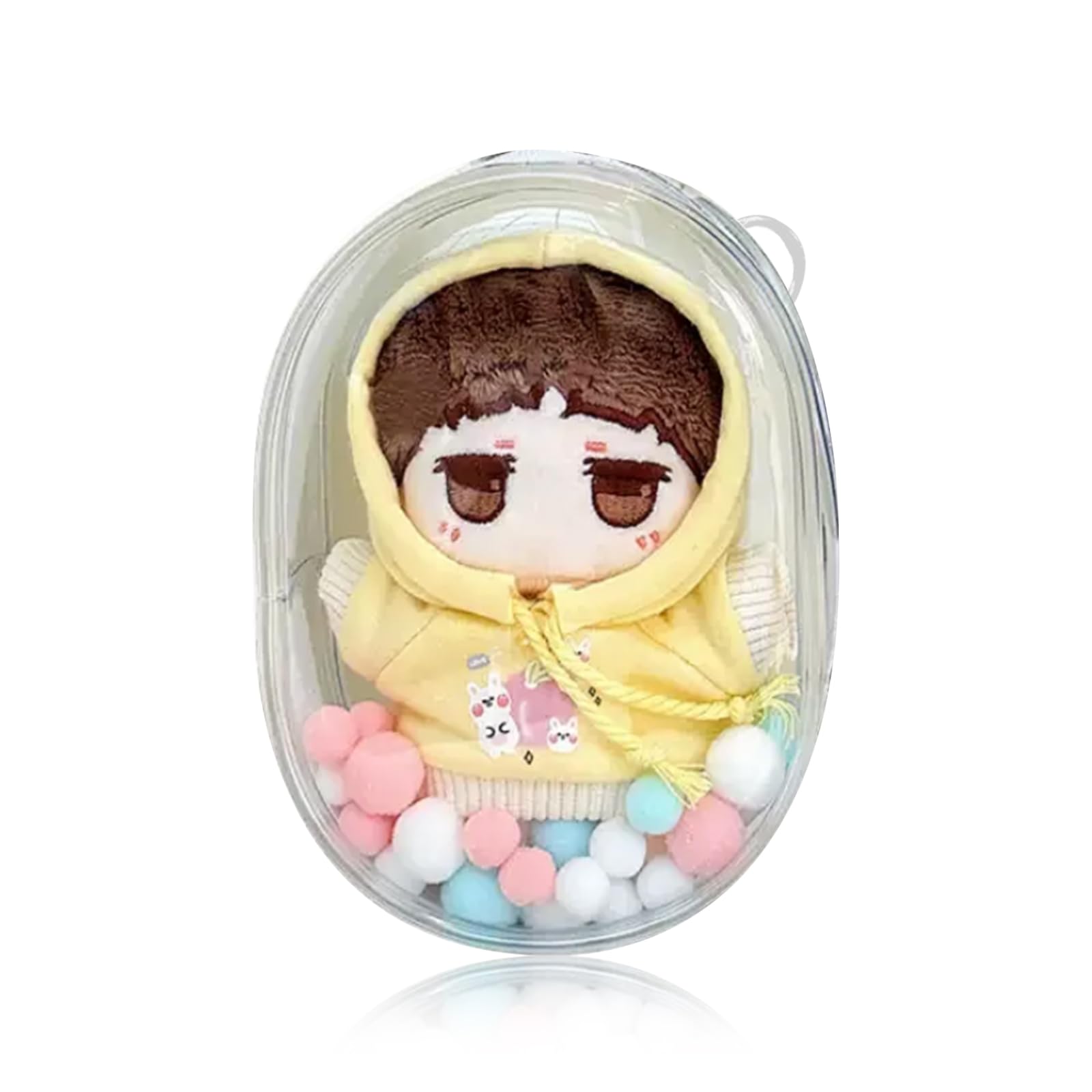 

siawadeky Ита-бэг (Оши Бэг), Большой размер (23 см в высоту), Полностью прозрачный пакет с двусторонней молнией для плюшевых игрушек, водонепроницаемый и пыленепроницаемый прозрачный мешочек, большой