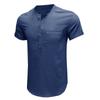 Summer Men's Short-sleeved Stand Collar Linen Shirt Breathable Short-sleeved Cotton Linen Shirt Men Casual Wear Minimalist Fashion Breathable Shirt
