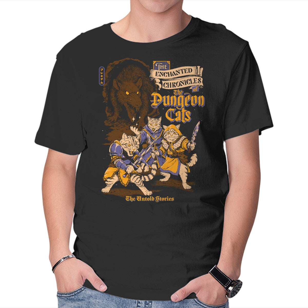 Unisex Crew Neck T-Shirt Dungeon Cats Graphic Short Sleeve Casual Tee XXXL