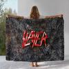 Klassisches Slayer Heavy Metal Rockband Zeichen Flanelldecke, Ultraweiche Warme Plüschdecke für Zuhause Schlafzimmer Bett Sofa Camping Picknick