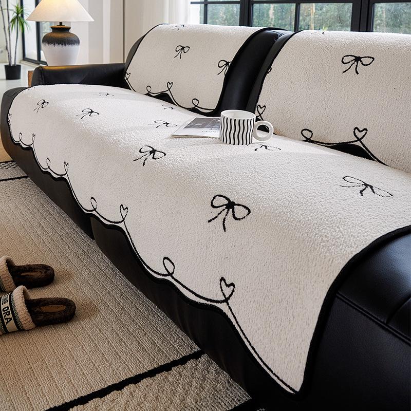 

Special-Shaped Sofa Cushion Light Luxury High-End Leather Sofa Special Sofa Seat Cushion One-Piece Straight Non-Slip Sofa Cover 90*70cm