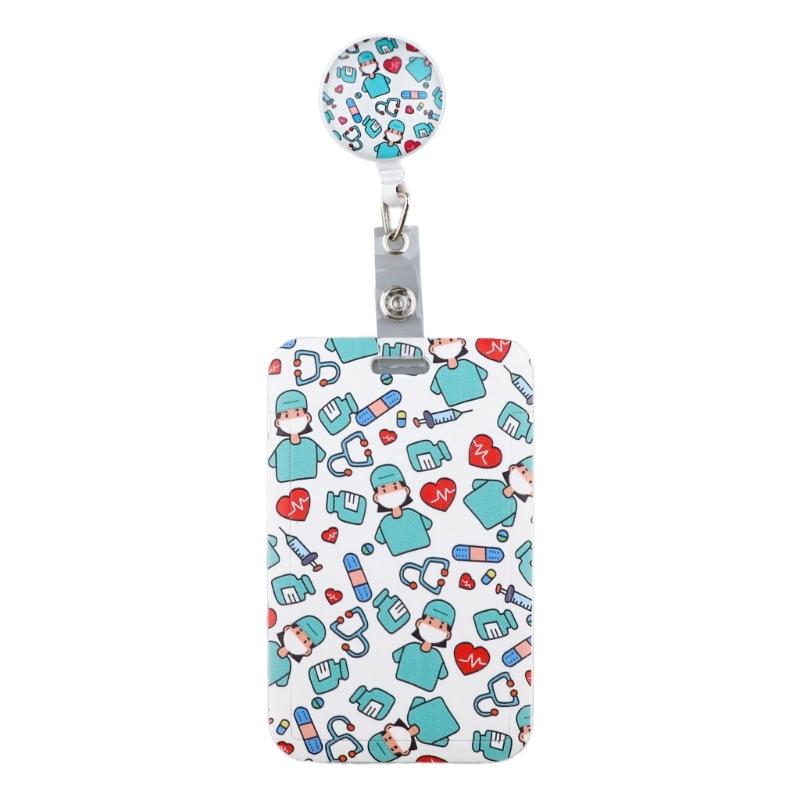 

Retractable Badge Reel Card Holder 360 Degree Rotating Badge Holer For Nurse Doctor Office Staff Students Professional