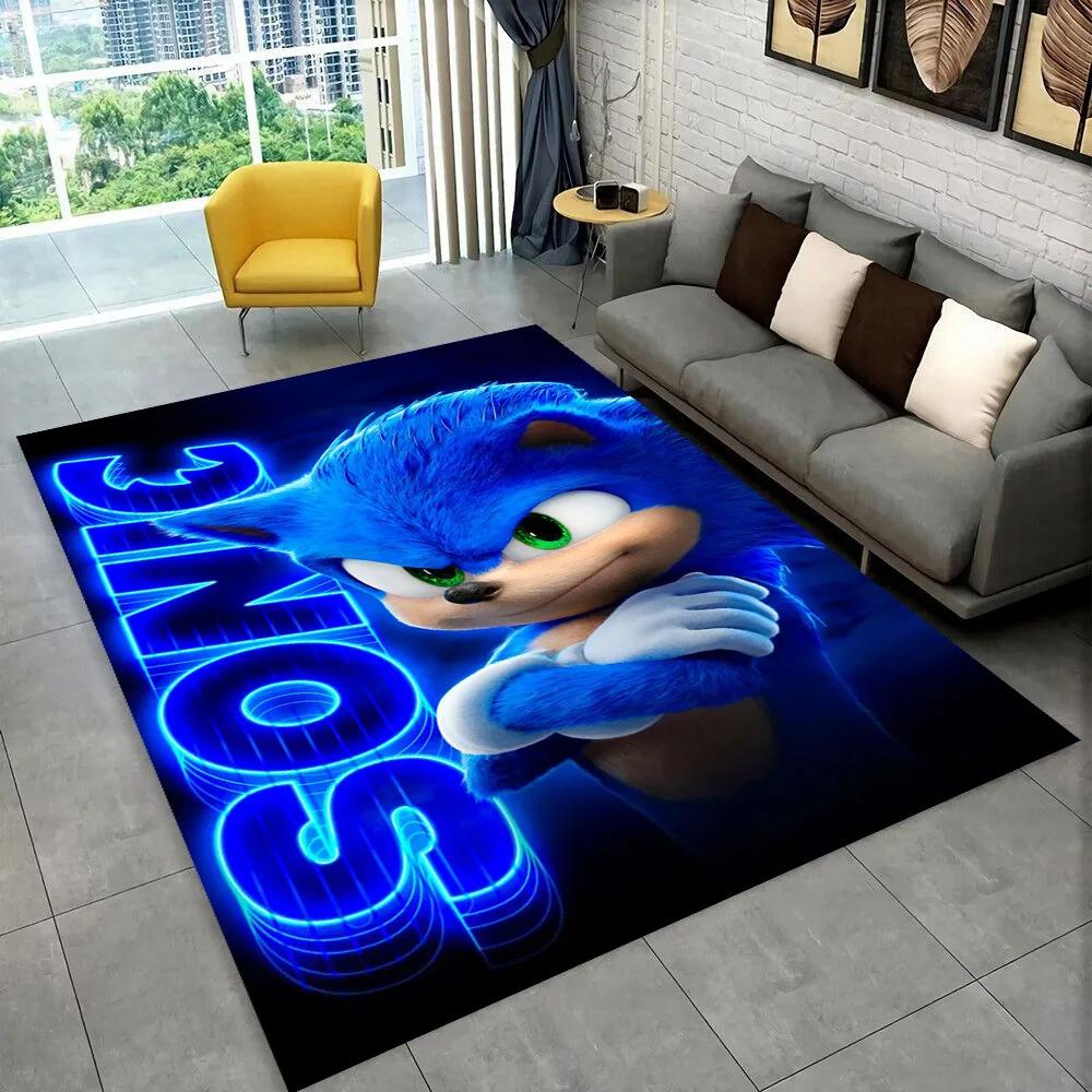 3D S-Sonics Game Cartoon Rug Carpet for Living Room Bedroom Decor,kids Play Non-slip Decoration for Sofa Doormat Christmas Gift