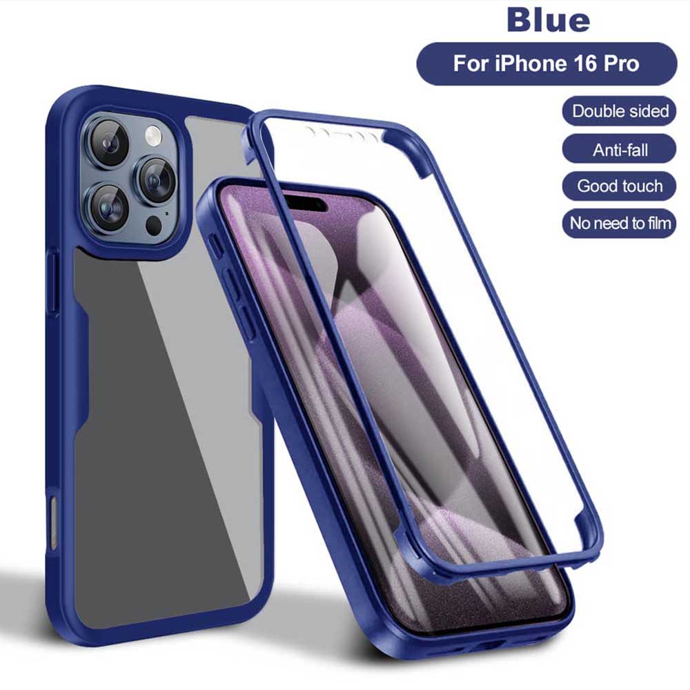 For iPhone 16 Pro Max 360 Full Body Screen Protector Transparent Case For iPhone 16 Pro 16E 16Plus Phone Cover