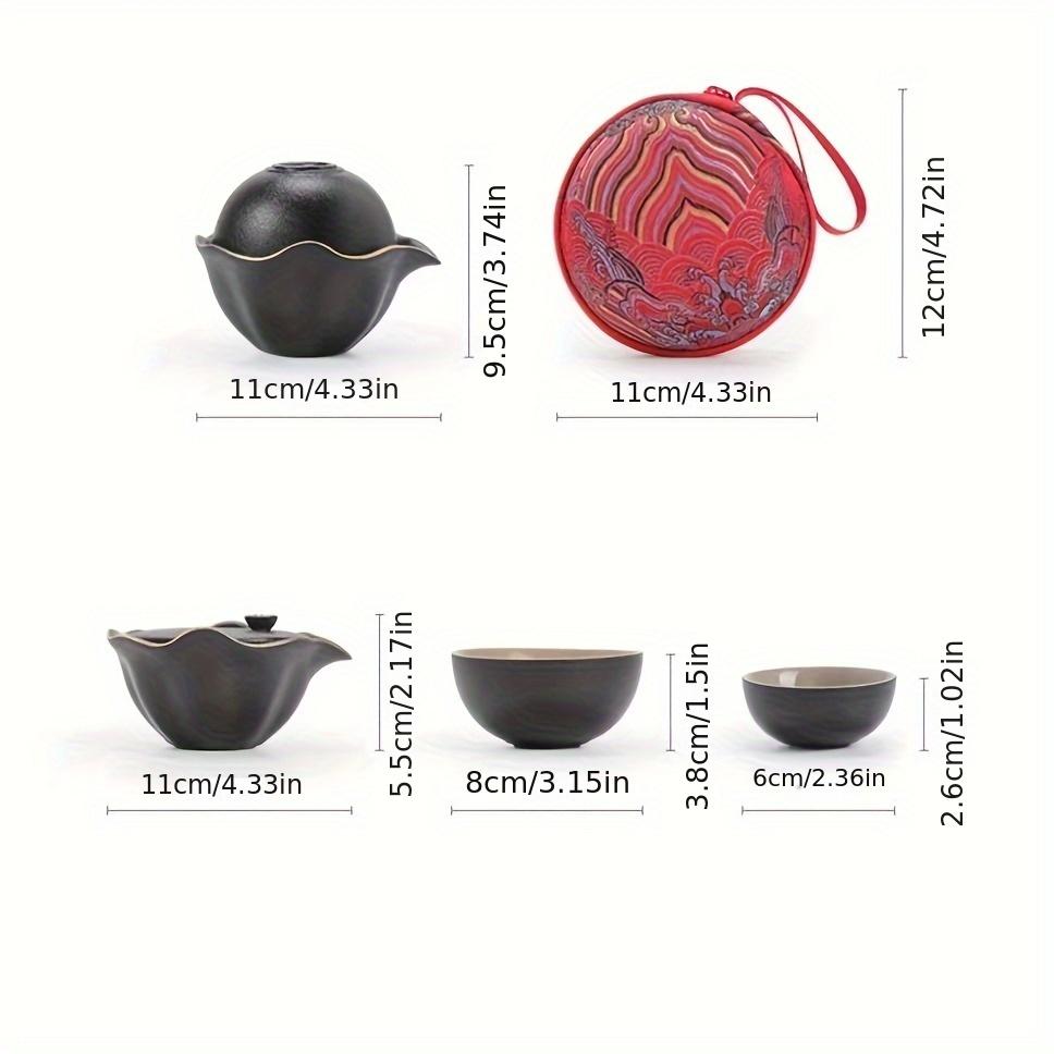 1pc Tea Sets A Pot Of Three Cups Quick Guest Cup Travel Tea Set Drinking Cups Portable Tea Making Small Set Single Outdoor Carry-on Bag For Restaurant