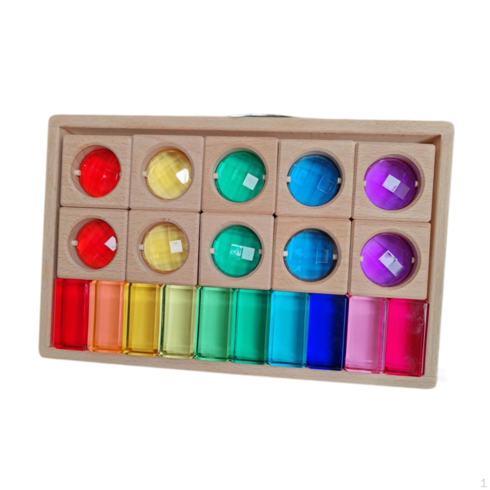 

Акриловые деревянные блоки набор строительных кубиков обучающая игрушка-конструктор радуга укладчик укладка