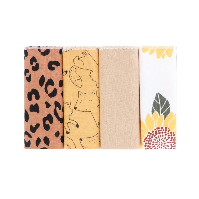 Gentle Baby Burp Cloth Comfortable Cotton Drooling Towel Print/Solid Color Multipurpose Nursing Essential