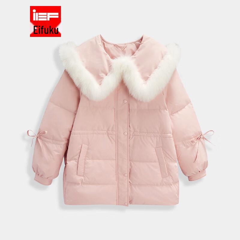 

Женский пуховик IEF 2025 Зима Французский стиль Средней длины L