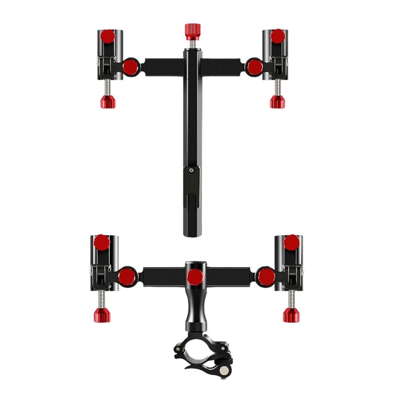 Fishing Rod Holder Adjustable Rotating Bracket Fishing Box/Chair Double Turret Bracket Double Fortresses Support Bracket